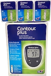 Contour Plus Şeker Ölçüm Cihazı + 50'li 3 Paket Şeker Ölçüm Çubuğu