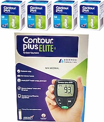 Contour Plus Elite Şeker Ölçüm Cihazı + 50'li 4 Paket Şeker Ölçüm Çubuğu