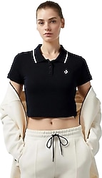 Converse 10027770 Kısa Kollu Polo Yaka Crop Tişört
