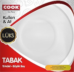 Cook Lüks Büyük Boy 10'lu Plastik Tabak