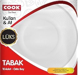 Cook Lüks Orta Boy 10'lu Plastik Tabak