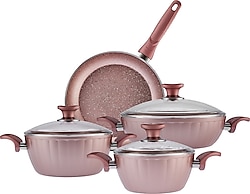 Cookplus Dream Biogranit Rose 7 Parça Tencere Seti