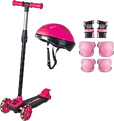 Cool Wheels Twist Pembe Işıklı 3 Tekerlekli Çocuk Scooter Seti