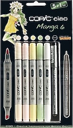Copic Ciao 5+1 Manga 6 Marker Kalem Seti