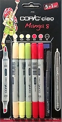 Copic Ciao 5+1 Manga 8 Marker Kalem Seti