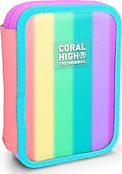 Coral High 11130 Renkli Çizgili Desenli Çift Katlı Kalemlik