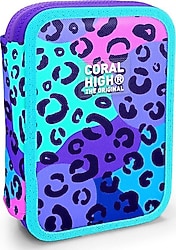 Coral High 11132 Renkli Leopar Desenli Çift Katlı Kalemlik