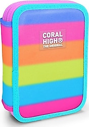 Coral High 11140 Renkli Çizgili Çift Katlı Kalemlik