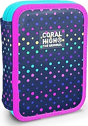 Coral High 11142 Puantiye Desenli Çift Katlı Kalemlik