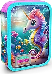 Coral High 11144 Denizatı Desenli Çift Katlı Kalemlik