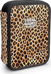 Coral High 11147 Leopar Desenli Çift Katlı Kalemlik