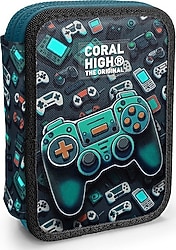 Coral High 11155 Gamer Desenli Çift Katlı Kalemlik