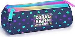 Coral High 11172 Puantiye Desenli 3 Bölmeli Kalemlik