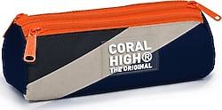 Coral High 11193 Renkli Çizgili 3 Bölmeli Kalemlik