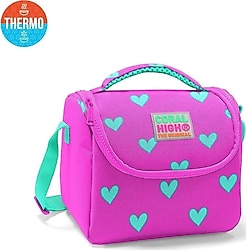 Coral High 11806 Kalp Desenli Termoslu Beslenme Çantası