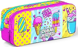 Coral High 12078 Mixed Dondurma Desenli 2 Bölmeli Kalemlik