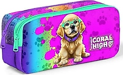 Coral High 12082 Köpek Desenli 2 Bölmeli Kalemlik