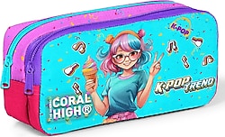 Coral High 12118 K-Pop Desenli 2 Bölmeli Kalemlik