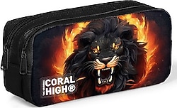 Coral High 22146 Aslan Desenli 2 Bölmeli Kalemlik