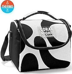 Coral High 22787 Siyah-Beyaz Desenli Termoslu Beslenme Çantası