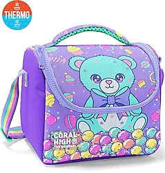 Coral High 37105 Milka Şeker Ayıcık Desenli Termoslu Beslenme Çantası