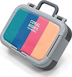 Coral High 39186 Renkli Çizgi Desenli Çelik Beslenme Kutusu