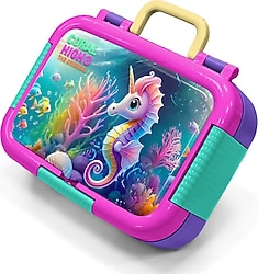 Coral High 39280 Denizatı Desenli Çelik Beslenme Kutusu