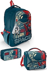 Coral High SET0114389 Astronot Desenli 3'lü Okul Çanta Seti