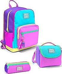 Coral High SET0123676 Renkli 3'lü Okul Çanta Seti