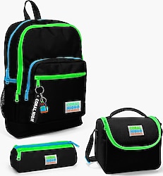 Coral High SET0123717 Siyah 3'lü Okul Çanta Seti