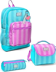 Coral High SET0123771 Çizgili 3'lü Okul Çanta Seti