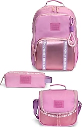 Coral High SET0124411 Pembe 3'lü Okul Çanta Seti