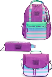 Coral High SET0124429 Mor 3'lü Okul Çanta Seti