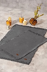 Cotton Box 2'li Antrasit Banyo Rug Seti 75x125 60x90