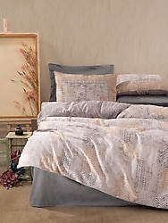 Cotton Box Amentes Gri Çift Kişilik Saten Nevresim Takımı
