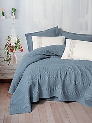 Cotton Box Aura Pebble Indigo Çift Kişilik Pike Takımı