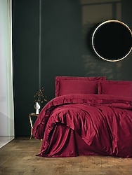 Cotton Box Elegant Bordo Saten Tek Kişilik Nevresim Takımı