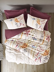 Cotton Box Flos Bordo Çift Kişilik Nevresim Takımı