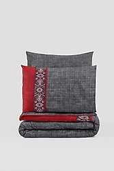 Cotton Box Folk Art Çift Kişilik Nevresim Takımı Ardil Kırmızı