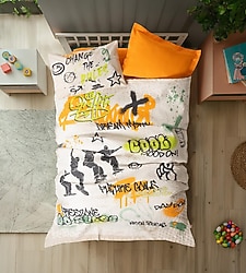 Cotton Box Graffiti Oranj Tek Kişilik Complete Set
