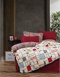 Cotton Box Modern Tek Kişilik Nevresim Takımı Joya Bordo