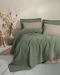Cotton Box Natura Vilo Yeşil Çift Kişilik Pike Takımı