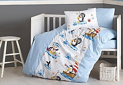 Cotton Box Penguen Mavi Bebek Nevresim Takımı
