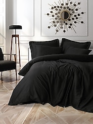 Cotton Box Silky Siyah Saten King Size Nevresim Takımı