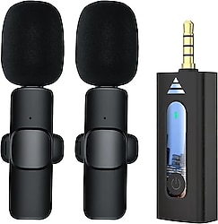 Coverzone K35 2'li 3.5 mm Kablosuz Yaka Mikrofonu