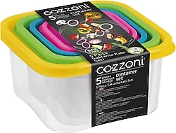 Cozzoni Square 5 Parça Gıda Saklama Kabı Seti