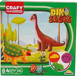 Crafy 4734 Dinozorlar 14'lü Oyun Hamuru ve Kalıp Seti