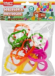 Crafy Sebzeler ve Meyveler 12'li Oyun Hamuru Kalıp Seti