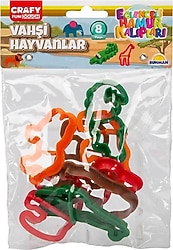 Crafy Vahşi Hayvanlar 8'li Oyun Hamuru Kalıp Seti