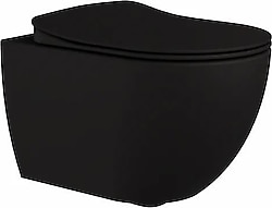 Creavit Free Rim-Off FE322-00SM00E Mat Siyah Asma Klozet